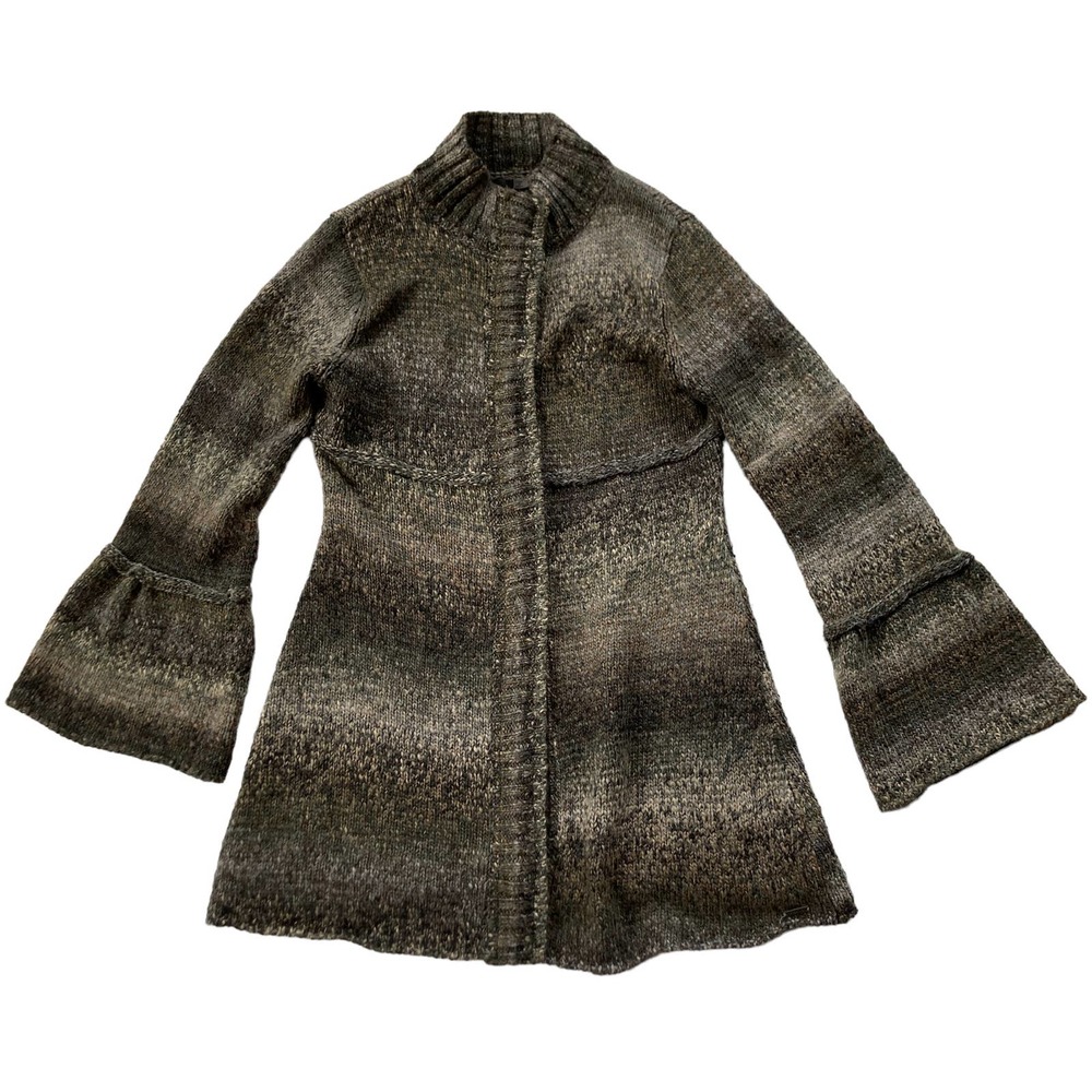 Prana Amber Duster Cardigan Size Large Snap Button Mock Neck